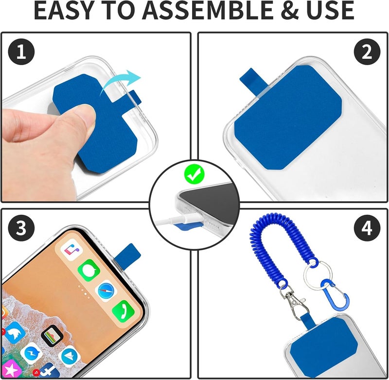 HOTEMIA Phone Lanyard - Anti Theft & Drop Protection for iPhone, Most Cell Phones - Black & Blue - Image 5